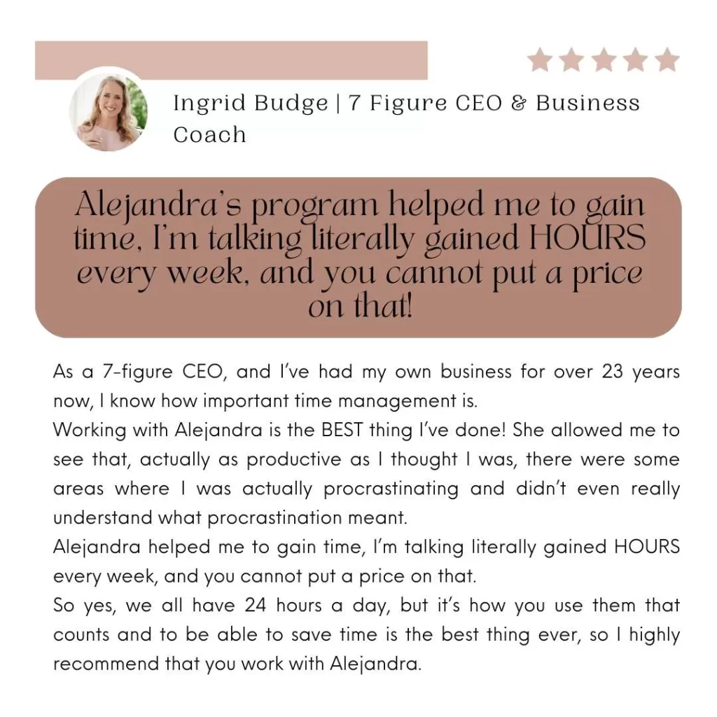 Ingrid Budge Testimonial